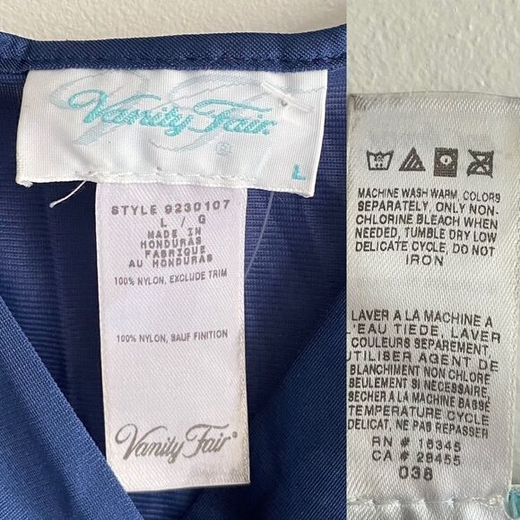 VANITY FAIR Blue Short Nightdress Sleepwear Chemise Nightgown Blue L - Picture 5 of 9